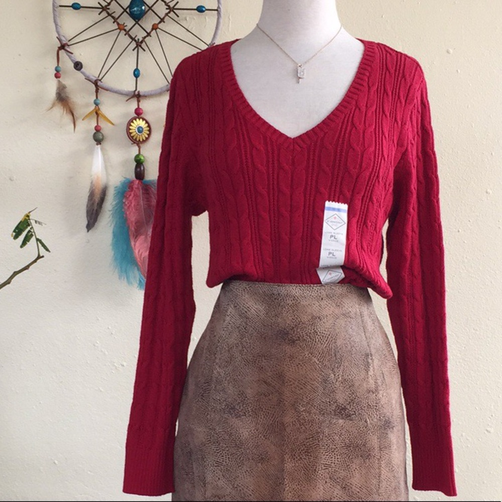 Red V Neck Sweater